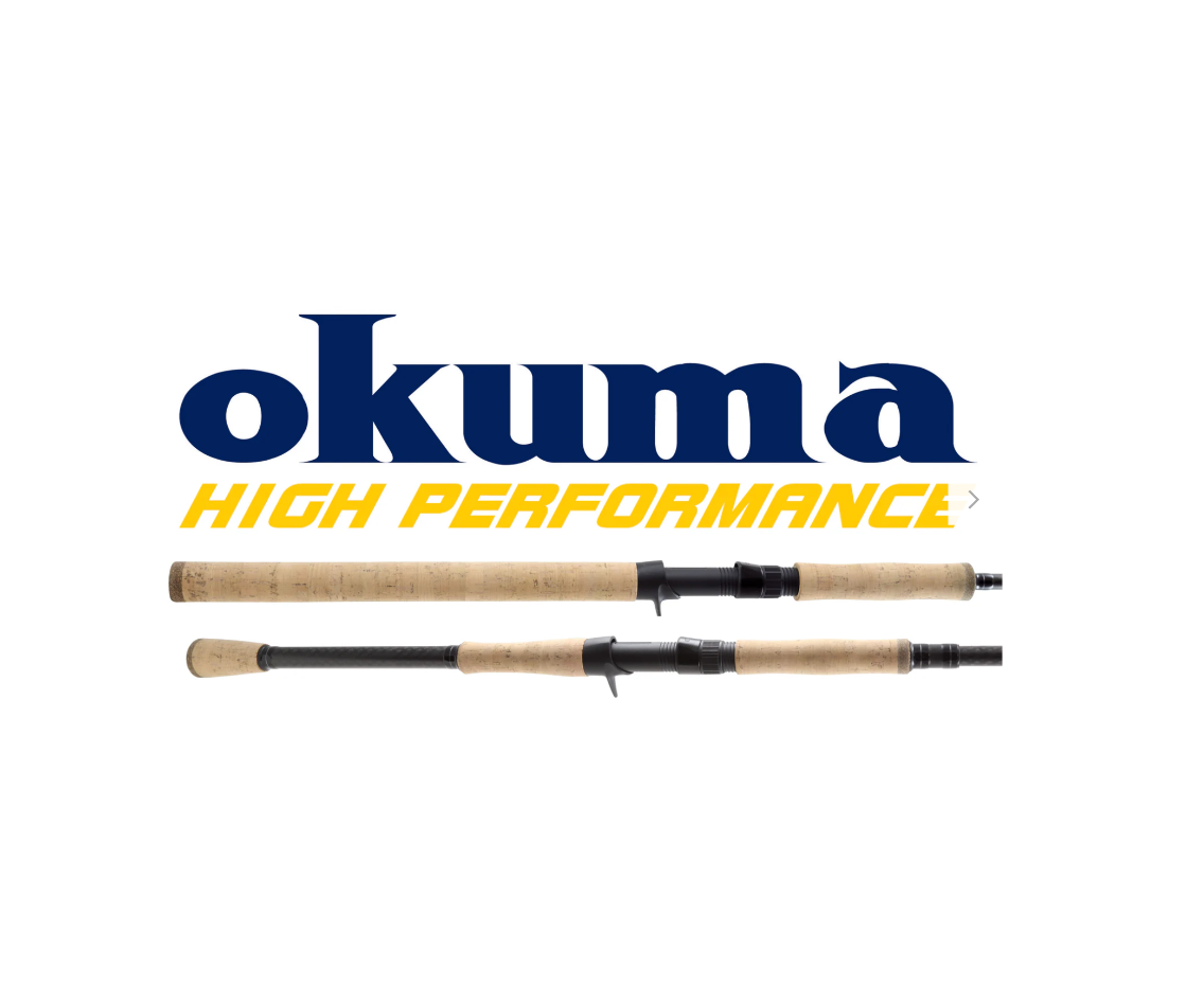 Okuma High Performance Rods and Reels Logo and Rod Picture