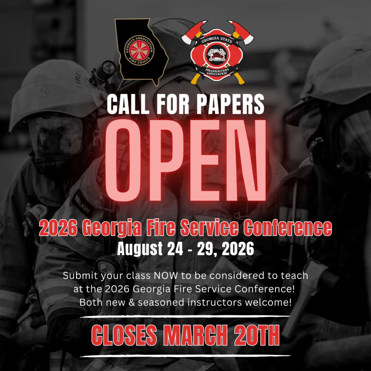 2026 Georgia Fire Service Conference - Call for Papers 2026 Georgia Fire Service Conference - Call for Papers