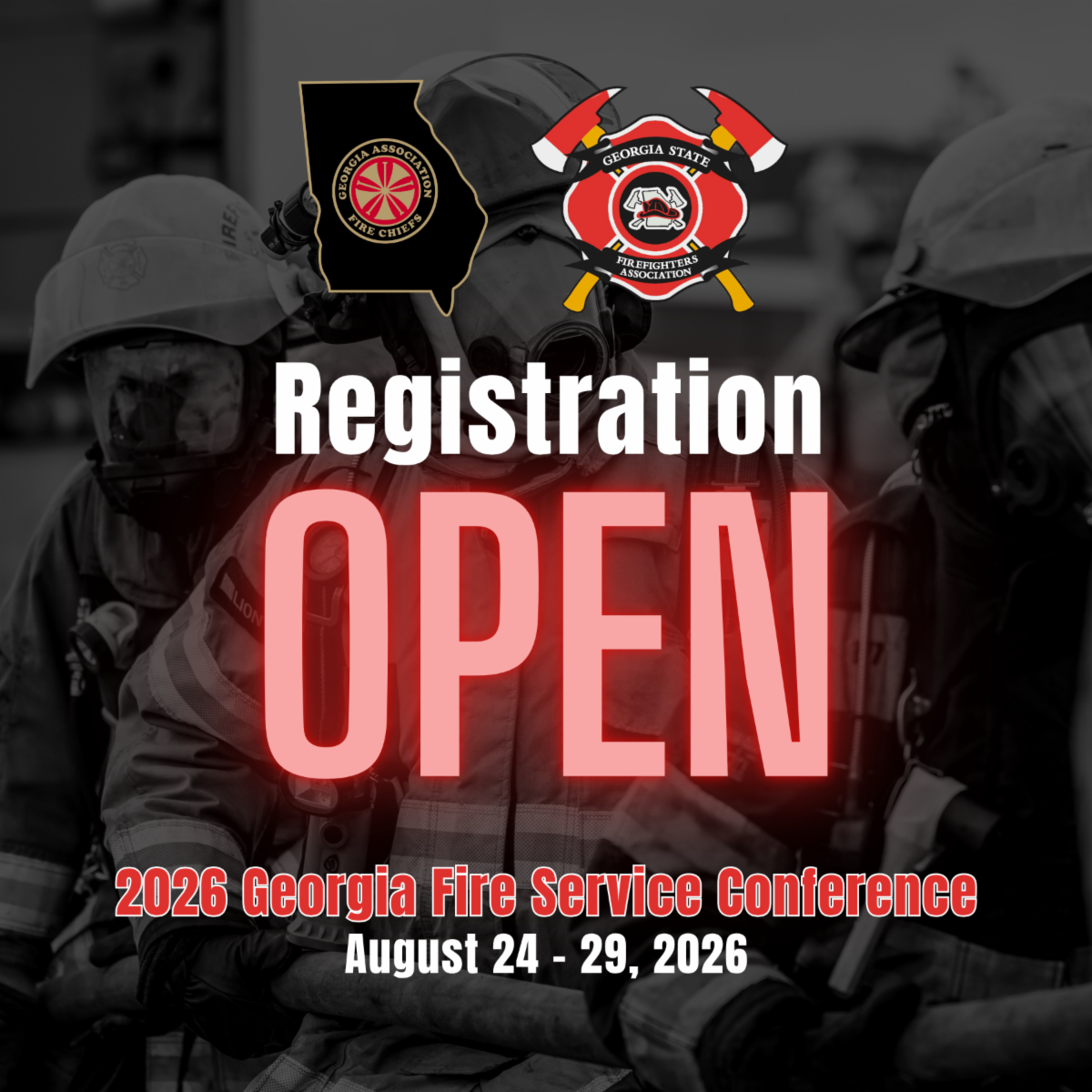 Registration open for 2026 Georgia Fire Service Conference, August 24–29, 2026 Registration open for 2026 Georgia Fire Service Conference, August 24–29, 2026
