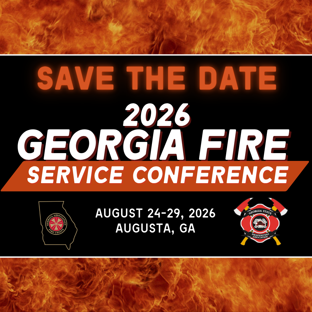 Save the date for the 2026 Georgia Fire Service Conference, held August 24-29, 2026, in Augusta, GA.