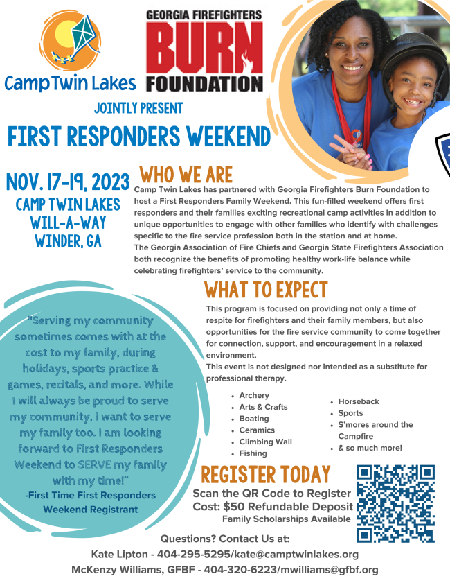 Fully Involved: First Responders Family Weekend Nov 17-19 - Fun and Respite