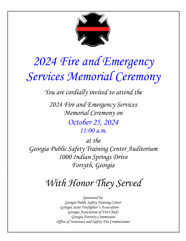 2024 Fire & Emergency Services Memorial Ceremony