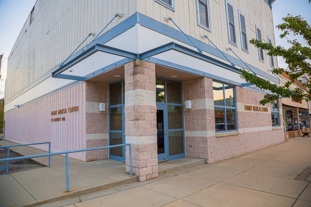 The front entrance of the Family Medical Center building.