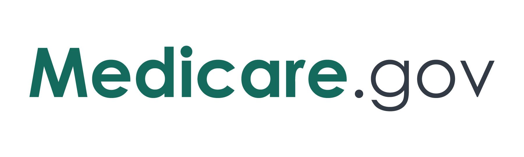 A logo for medicare.gov is shown on a white background.
