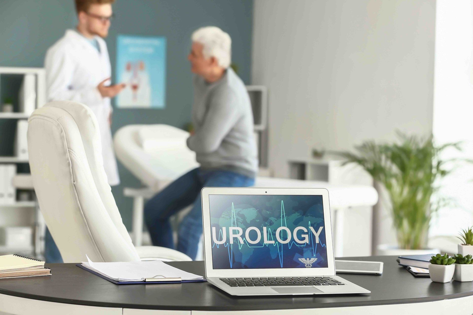 an older man discussing with a doctor