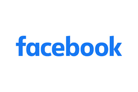 The facebook logo is blue and white on a white background.