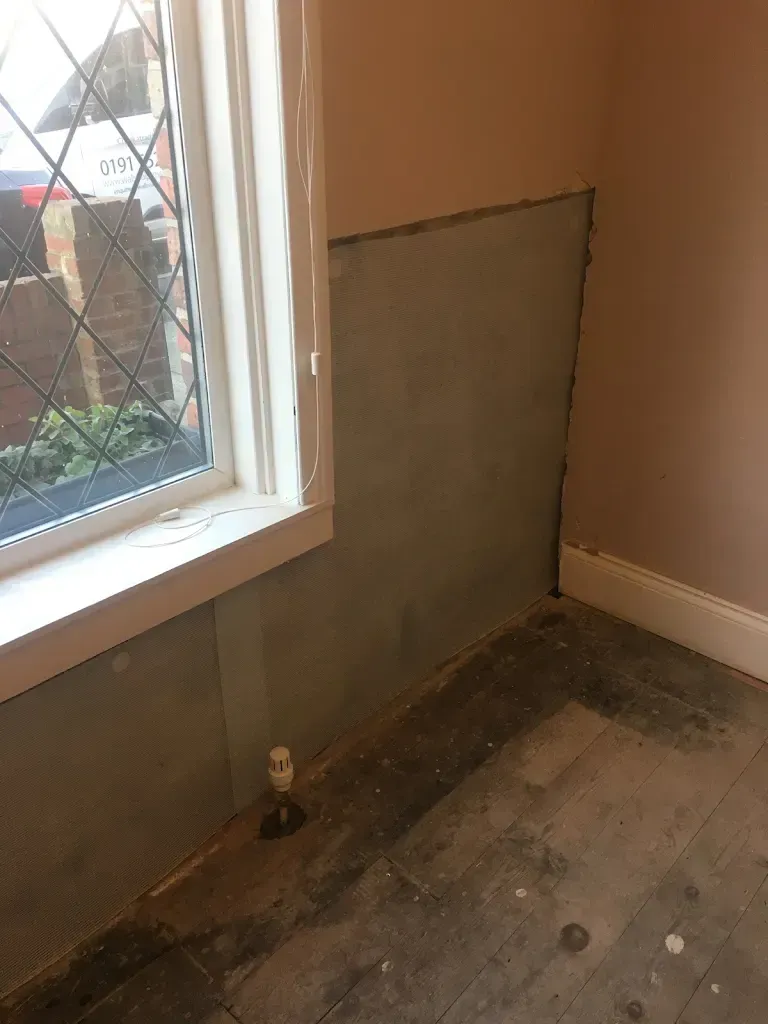 Damp peeling on walls replaced treated