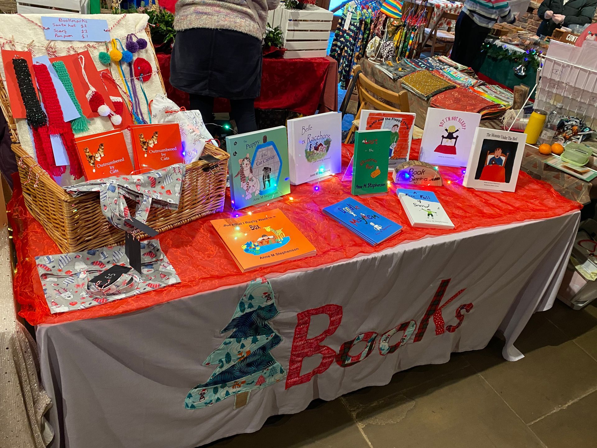 Christmas fair book signing display