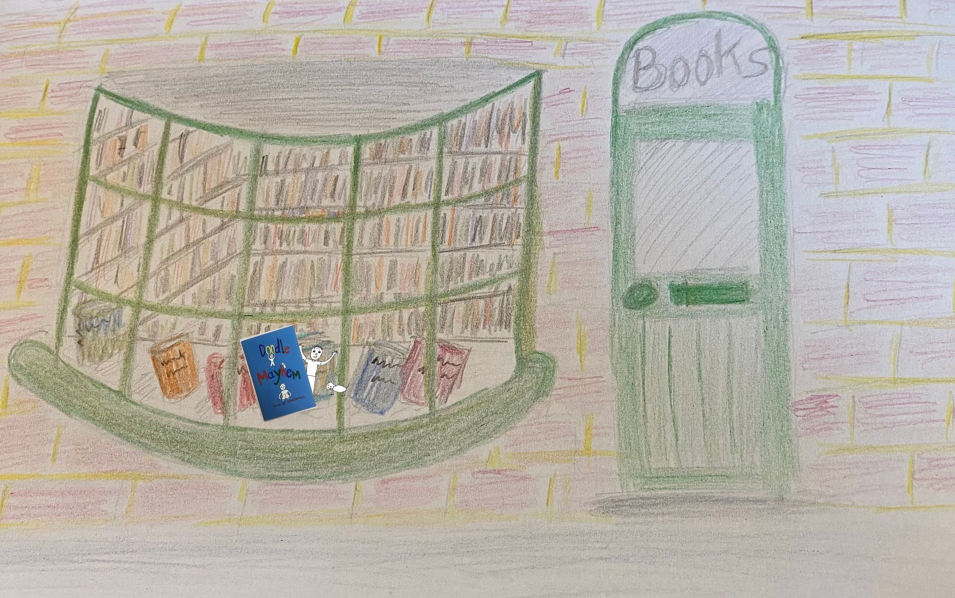 Illustration of bookshop front