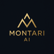 It is a logo for a company called montari ai providing AI Voice Assistants/Receptionists.