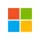 A microsoft logo with four squares of different colors on a white background.