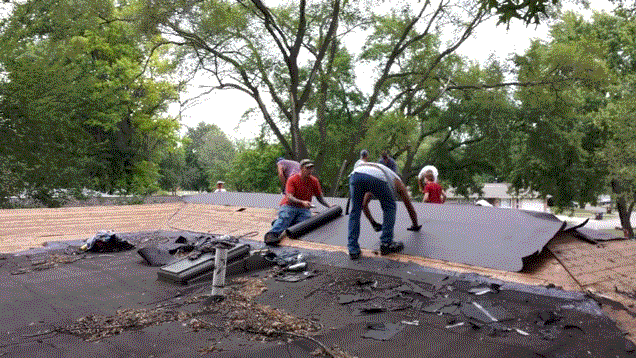 The NSS Exteriors Team Is Installing a New Roof on a House.
