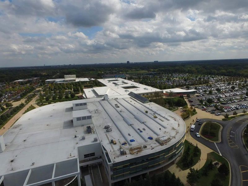 Commercial Skylight Installed at College of Dupage by NSS Exteriors
