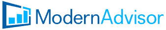 Logo of ModernAdvisor with a blue chart icon and text.
