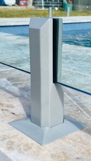 A Light Gray Metal Spigot Mount — Coastline Glass Pool Fencing in Old Bar, NSW