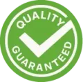 A green circle icon featuring a white checkmark with the text 