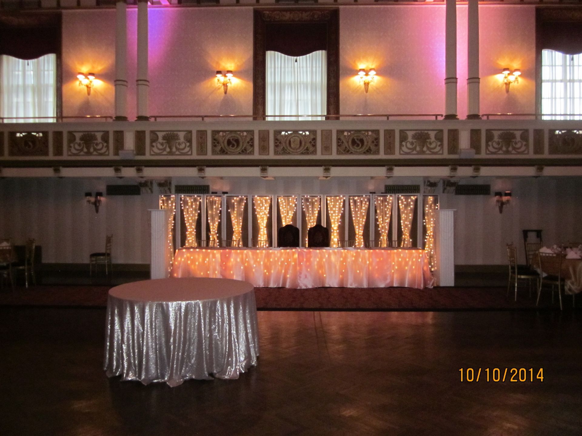 A photo of a wedding reception taken on 10/10/2014