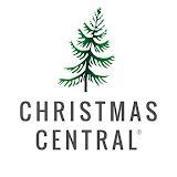 The logo for christmas central has a Christmas tree on it.