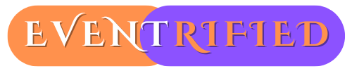 An orange and purple logo that says eventified