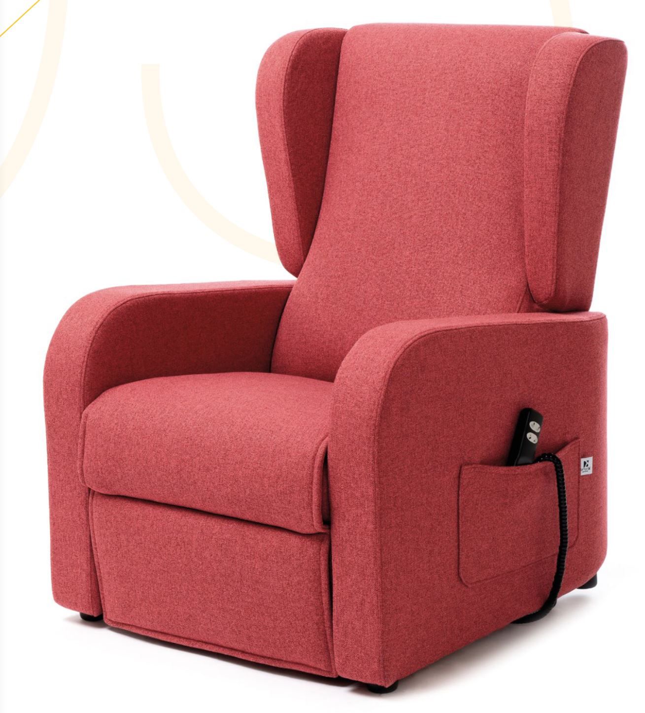Una poltrona reclinabile elettrica rossa.