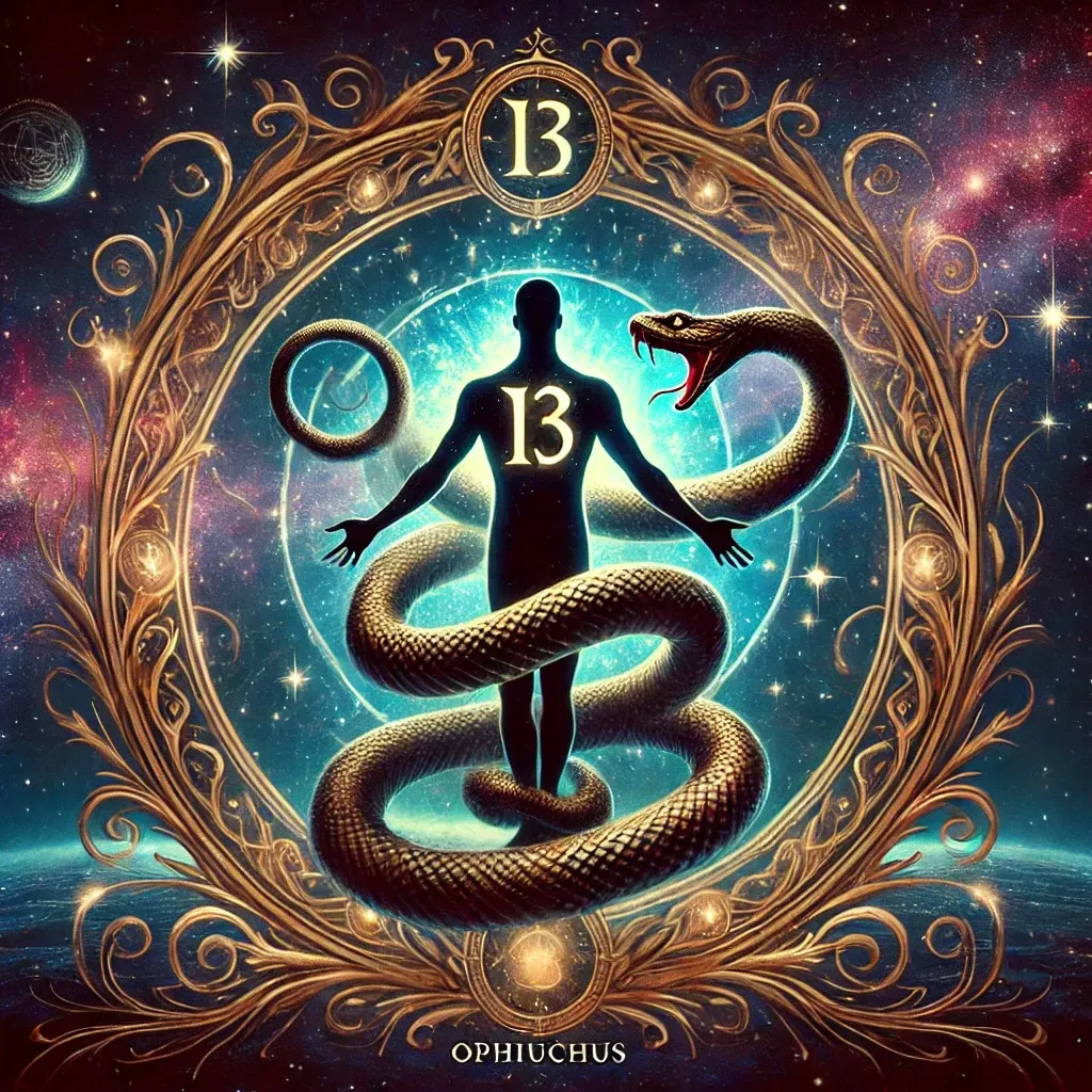 A man with the number 13 on his back is surrounded by a snake.
