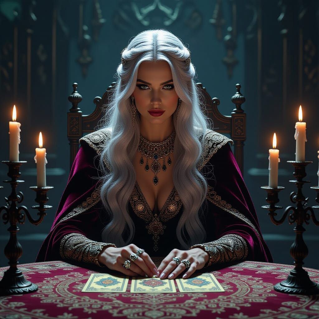 Psychic readings and Tarot cards on table