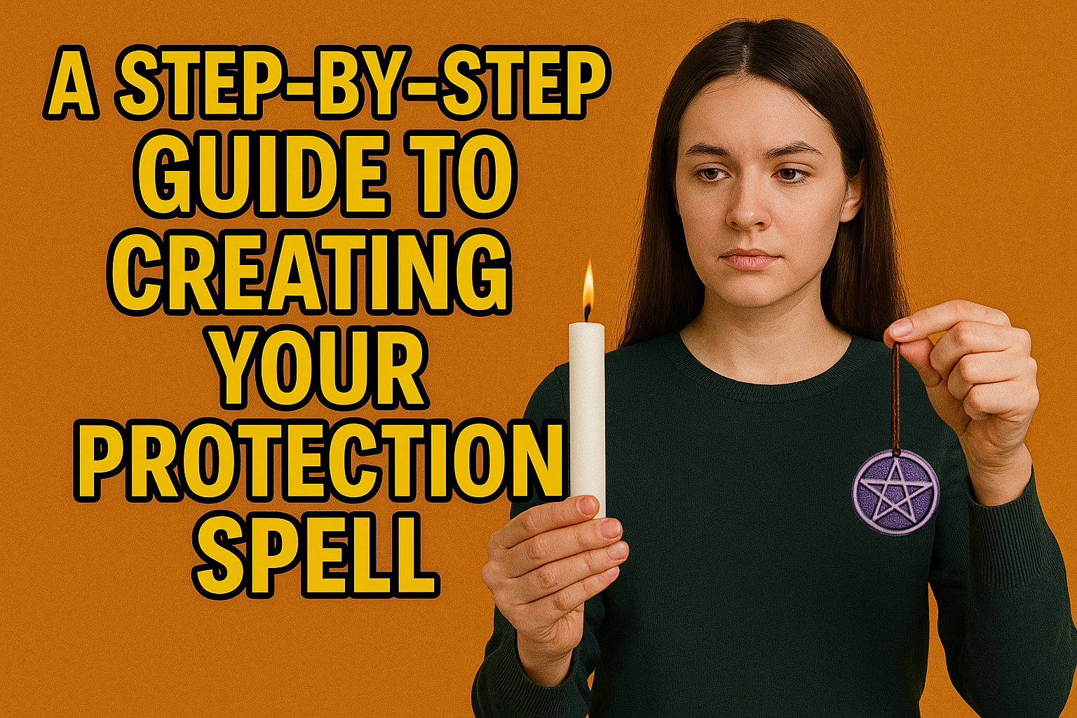 Tarot cards and a crystal ball on a table with candles