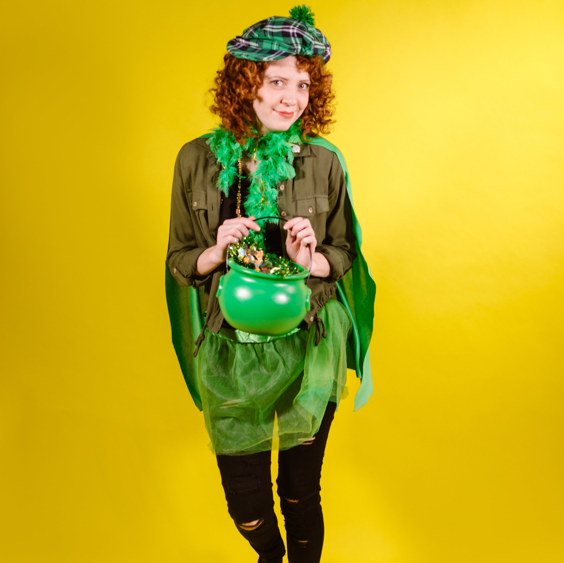 Lady dressed up in St Patricks day costume Is St Patrick and Irish Saint?