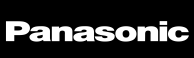 The panasonic logo is white on a black background.