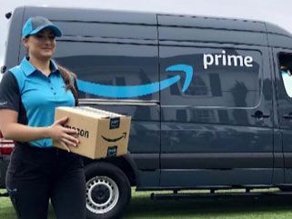 Amazon Delivery Truck and Driver