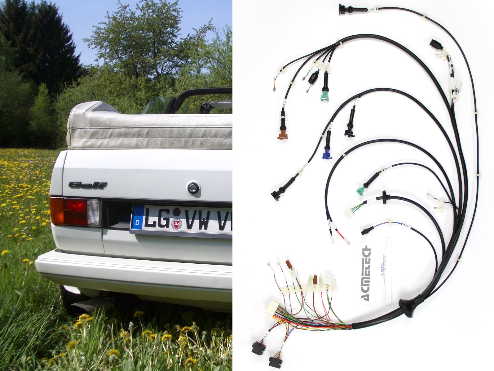 VW Golf 1 Cabrio mit ACMETECH-Kabelbaum 154 971 072 G