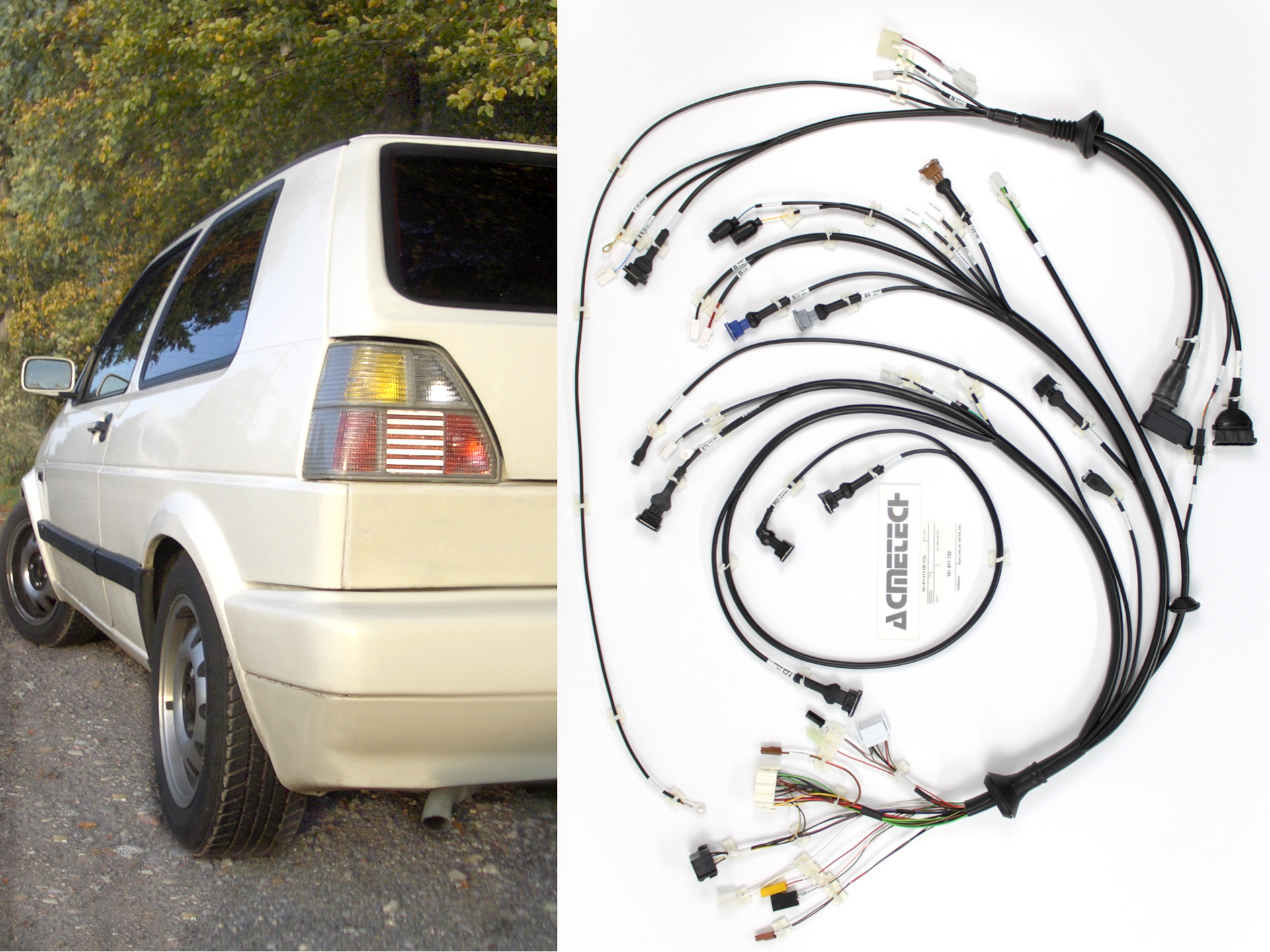 VW Golf 2 mit ACMETECH-Kabelbaum 191 971 072 DB