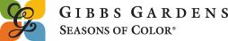 Gibbs Gardens logo: floral emblem with 
