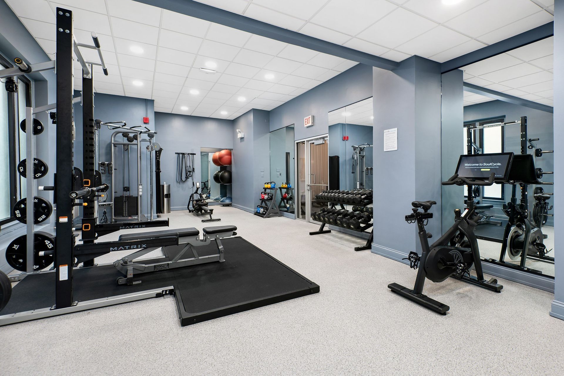 the gym at Reside on Surf