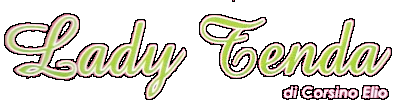 Logo Lady Tenda con testo verde e contorno chiaro, piccola scritta 