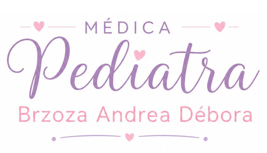 Logotipo de pediatría médica con corazones rosas y el nombre