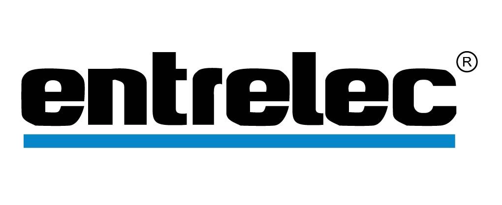 El logotipo de Entrelec es negro y azul sobre un fondo blanco.