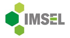 Un logotipo para una empresa llamada imsel con un hexágono verde sobre un fondo blanco.