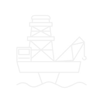 Un dibujo lineal de una plataforma petrolera en el océano.