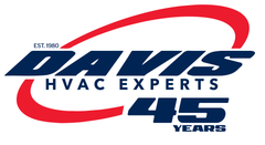 A davis hvac experts logo with a red circle around it