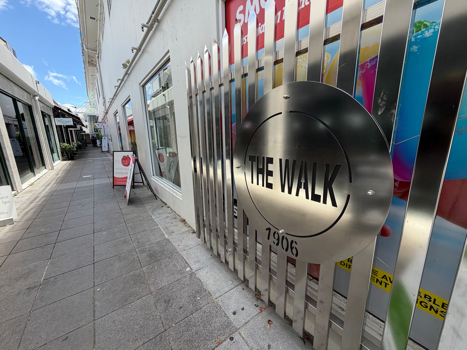 Laneway in Cairns CBD with cafes, shops and restaurants 