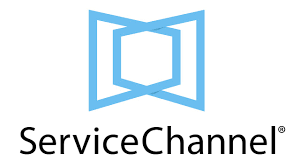 A blue and white service channel logo on a white background.