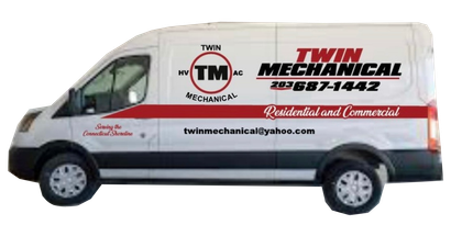 A white van with the words twin mechanical on the side