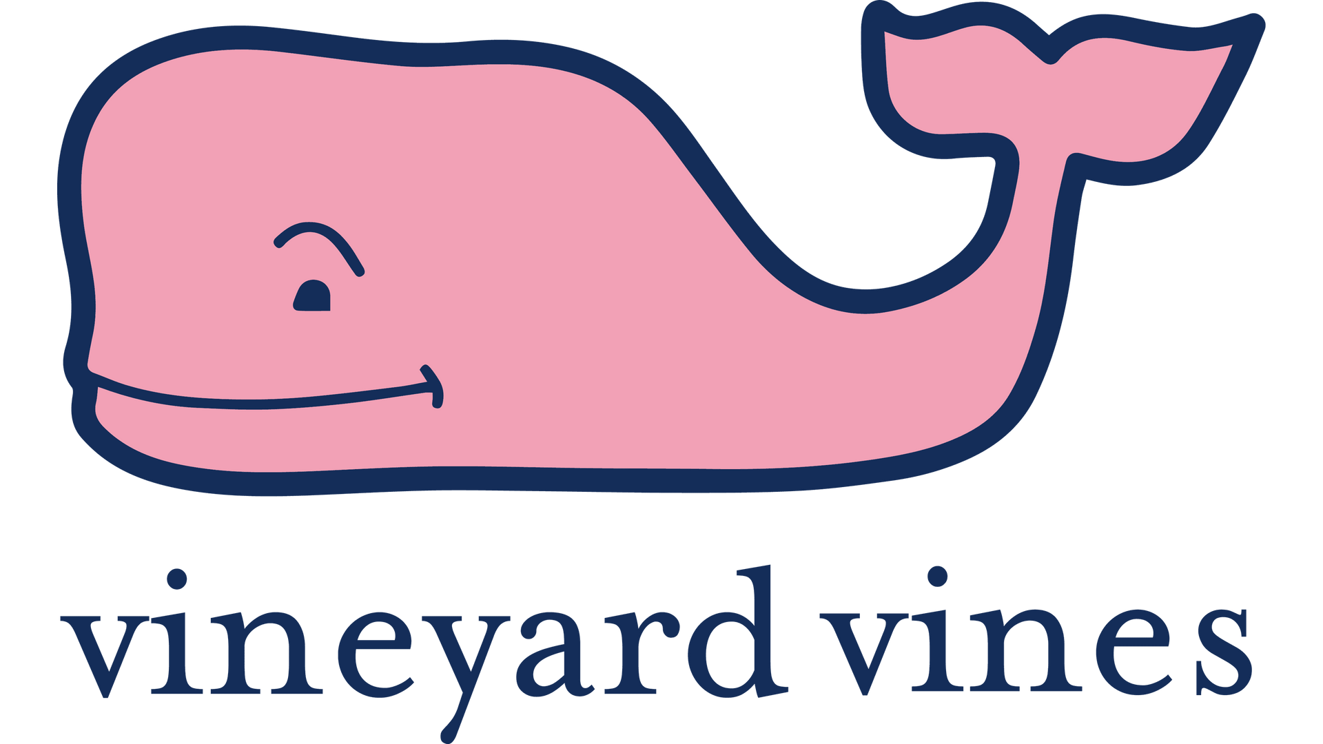 The vineyard vines logo is a pink whale with a tail.