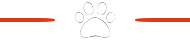 Red horizontal lines with a paw print in the center.