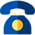 Blue and yellow retro telephone.