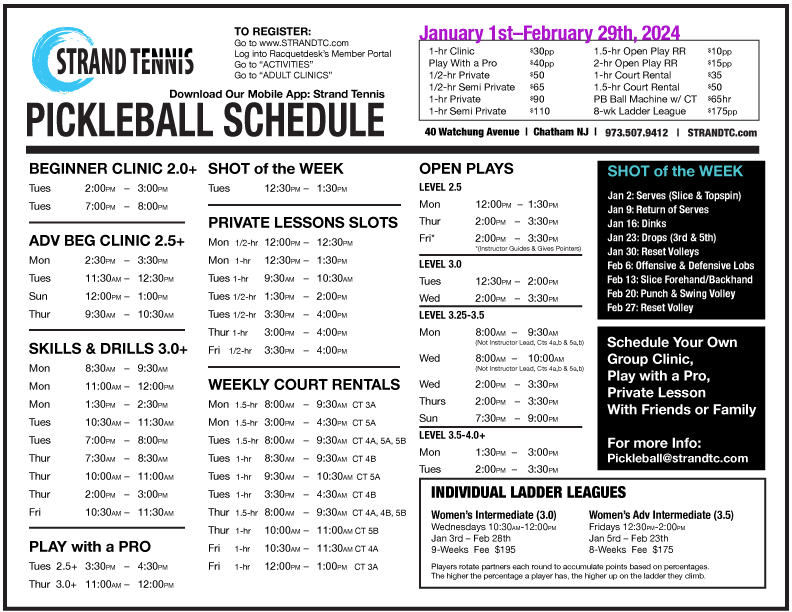 Adult Pickleball Winter Registration is Now Open