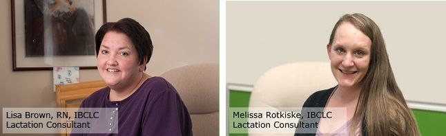 Two women are posing for a picture and one of them is a lactation consultant