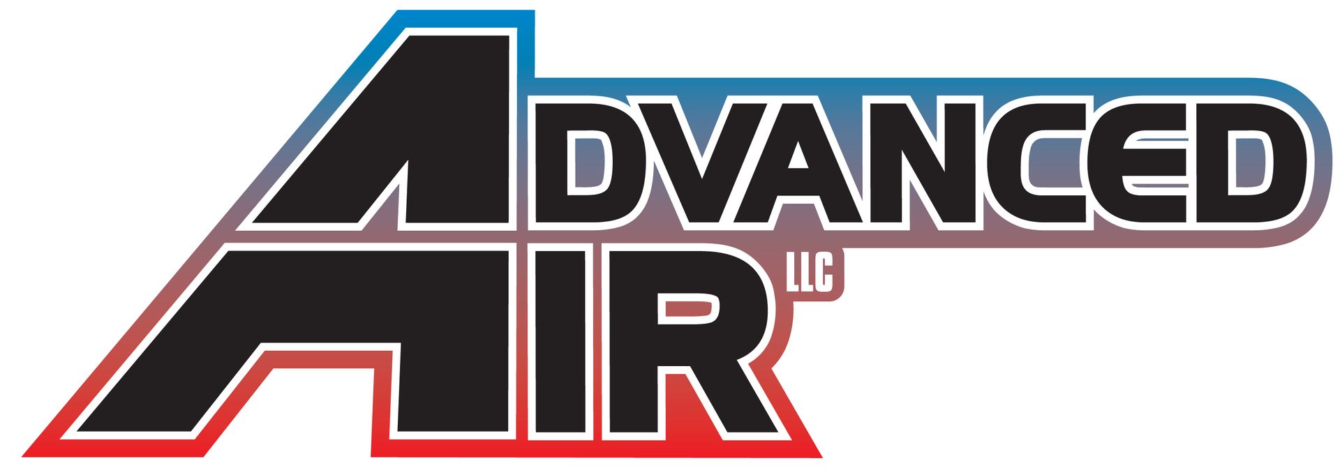 A logo for Advanced Air LLC on a white background