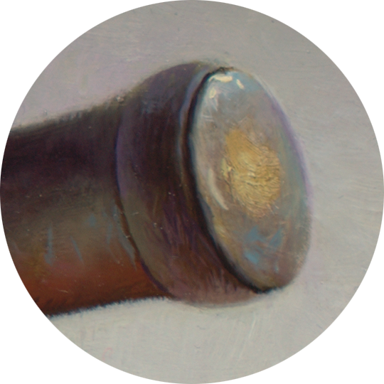 Detail stilleven met appels in houten bak